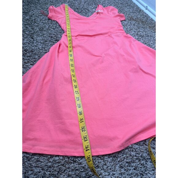 NWT Pact Womens Pink Open Back Mini Dress Sz M Criss Cross Flare Organic - Picture 9 of 9